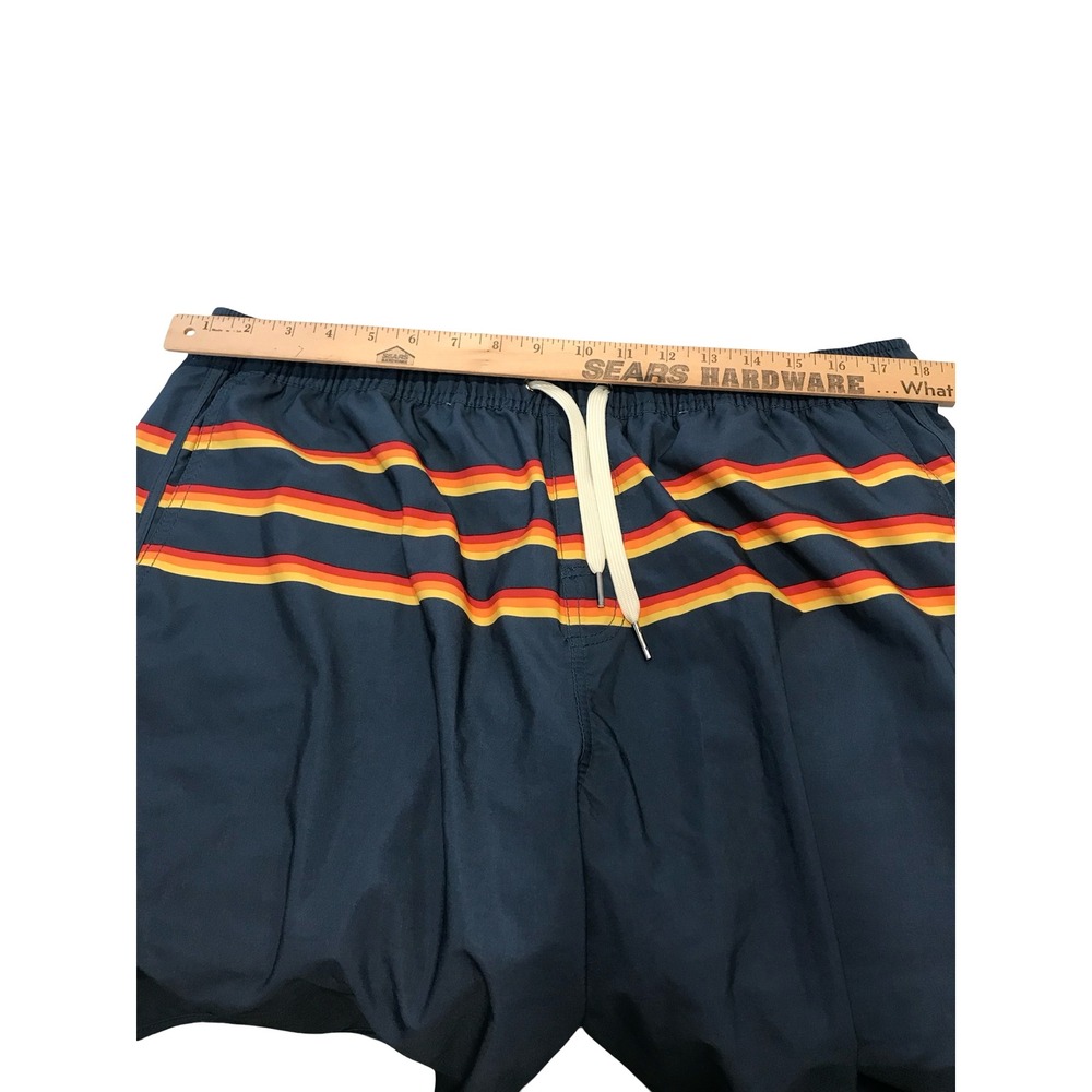 Fair Harbor Swim Trunks Retro Stripe Elastic Waist‎ Drawstring Mens XXL